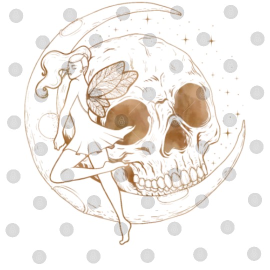 Fairy Digital Files, Fairycore Skull Skeleton And Moon