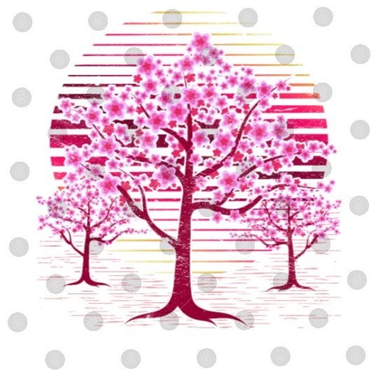 Japanese sakura tree gift retro cherry blossoms Digital Files