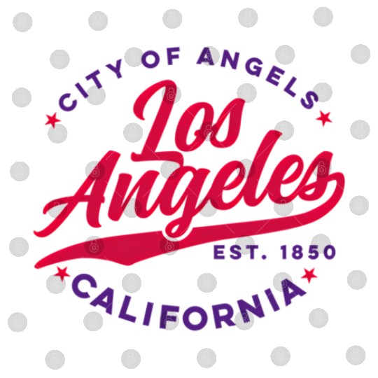 Los Angeles City Of Angels California Red Text Digital Files