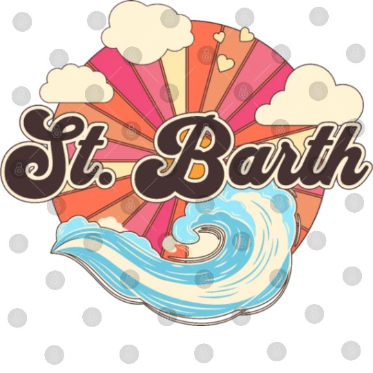 Saint Barthelemy Retro 80s Beach Digital Files