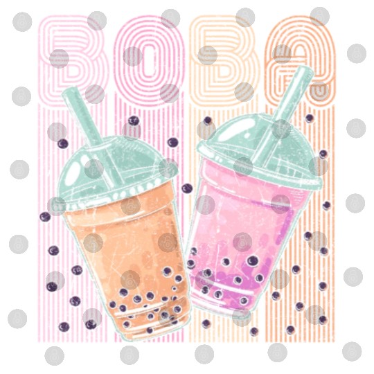 Boba Tea Design Bubbles Bubble Tea Retro Boba Digital Files