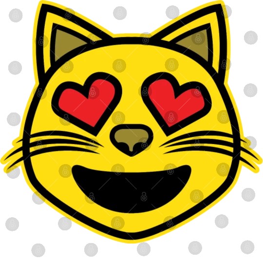Heart Eyes Smiling Cat Face Funny Feline Lover Digital Files