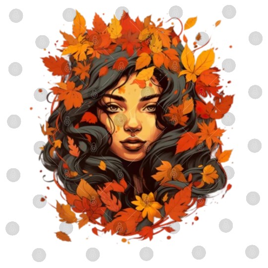 Autumn Woman Nature Leaves Season Digital Files