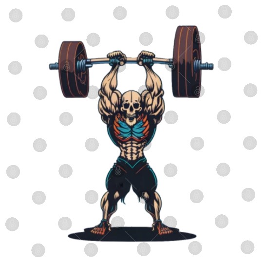 Skeleton Powerlifting at the Gym Digital Files