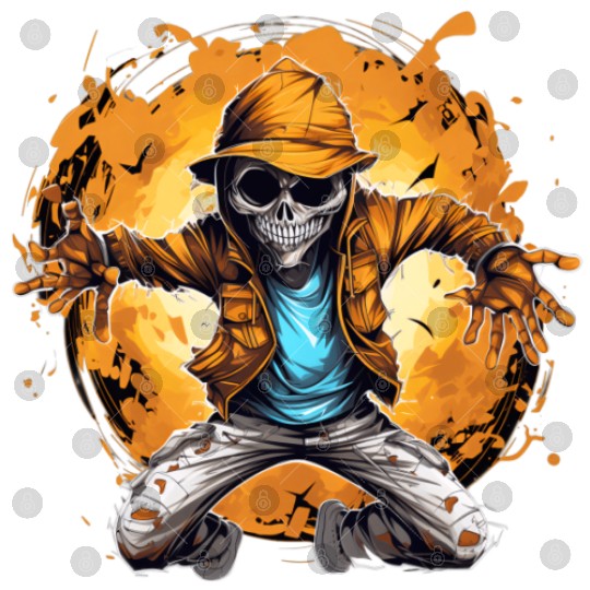 Halloween Skeleton Dabbing Hip Hop Digital Files
