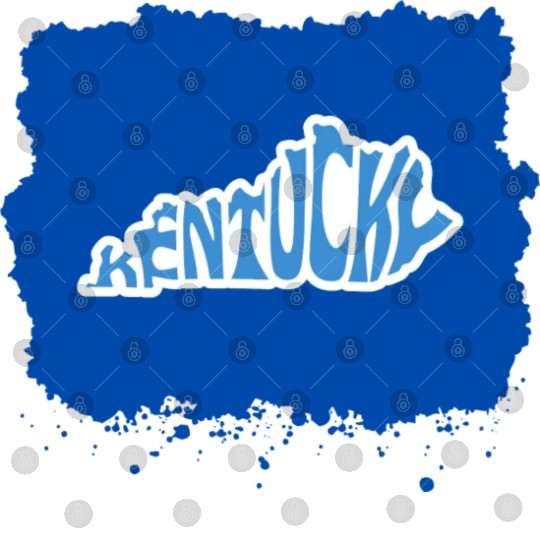 Kentucky Typography Sticker in State Shape Digital Files