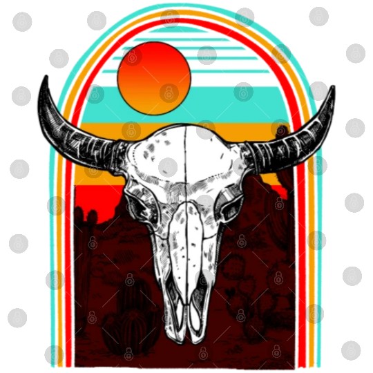 Cow Digital Files, Cow Skulls Hippie Aztec Digital Files, Cow Fan