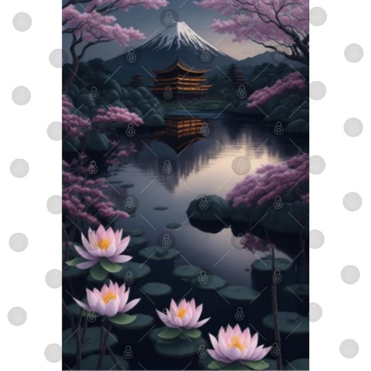 Asia Landscape by night Serene Mount Fuji Digital Files