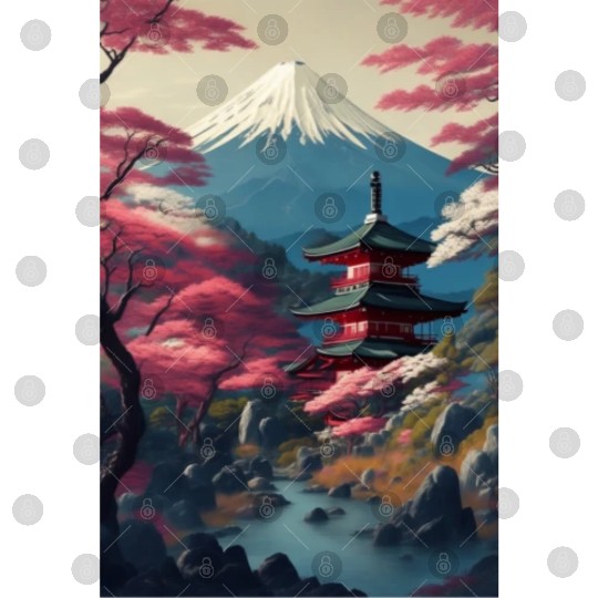 Asia Landscape Serene Mount Fuji Digital Files