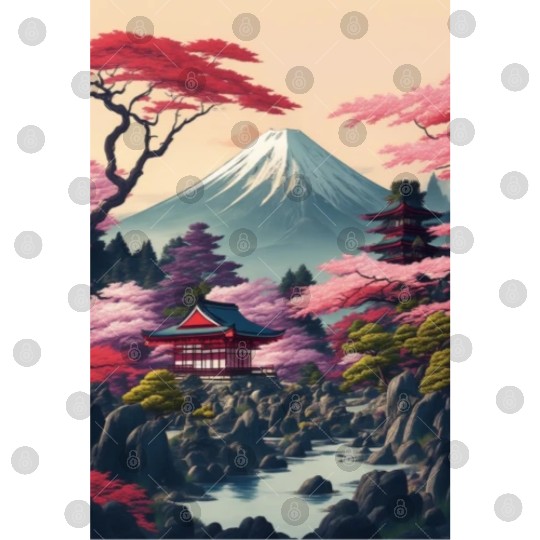 Asia Landscape Serene Mount Fuji Digital Files