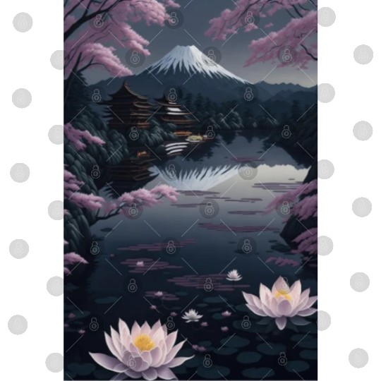 Asia Landscape by night Serene Mount Fuji Digital Files