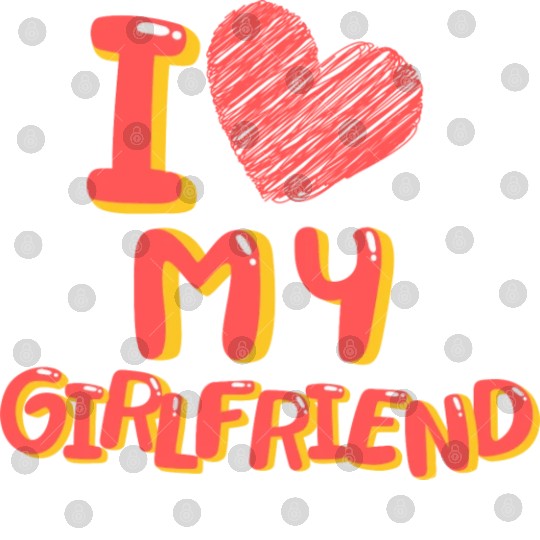 I Love My Girlfriend Heart Balloons White Digital Files