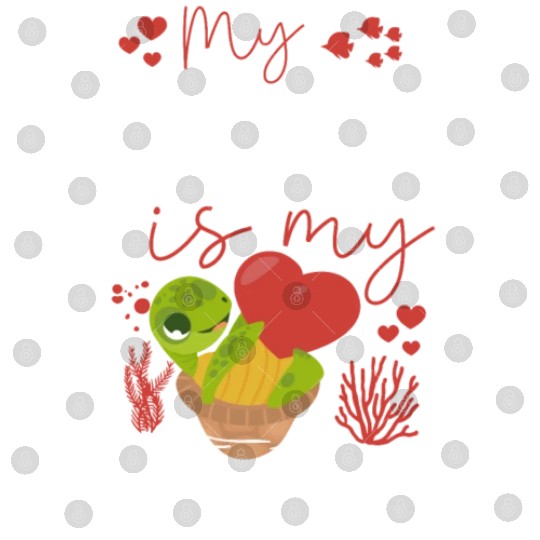 Sea Turtle Tortoise Valentines Day Digital Files