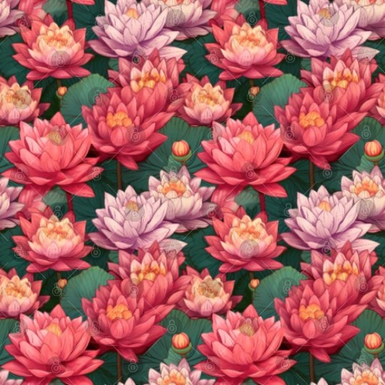 Serenity Blooms: Timeless Lotus Pattern Digital Files