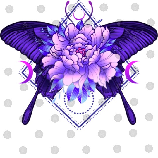 Peony Butterfly geometric tattoo Digital Files