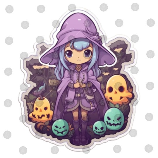 Cute Cartoonish Necromancer Summoning Friends Digital Files
