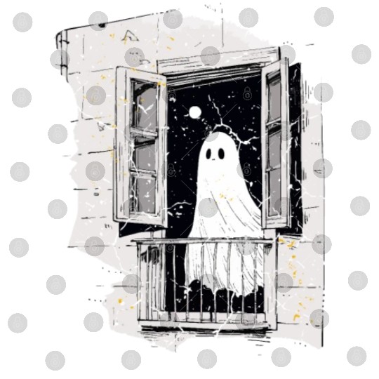 Spooky Ghost in the Window, Boo in the Window Digital Files