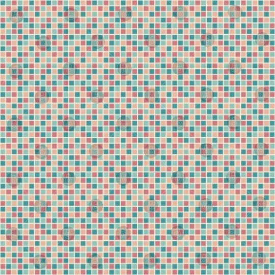 Retro Checkered Pattern Yellow Teal Coral Digital Files