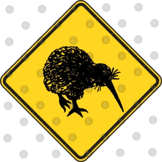 New Zealand Attention Kiwi Street Sign Camping Digital Files