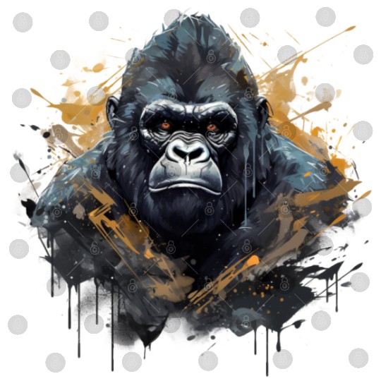 Gorilla King. Power in a Graffiti Style. Digital Files