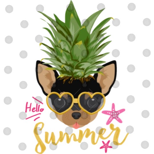 Funny Pineapple Happy Summer Vacation Dog Lover Digital Files