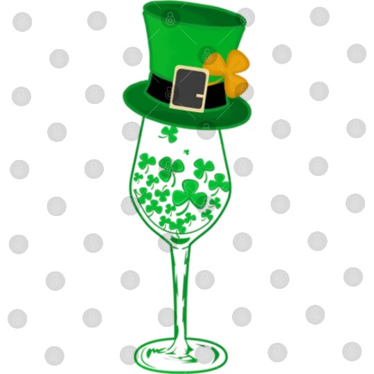 Irish Green Shamrock St Patrick's Day Wine Drinkin Digital Files