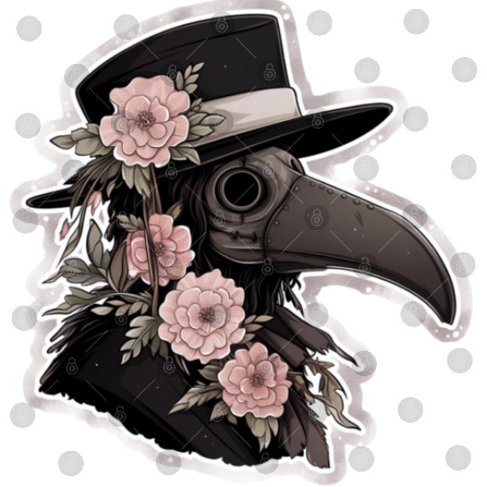 Cute Floral Plague Doctor Digital Files
