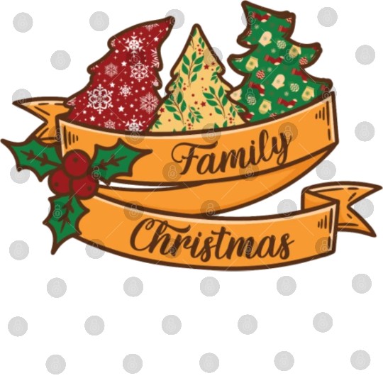 Xmas Family Christmas Mistletoe Fir Tree Digital Files