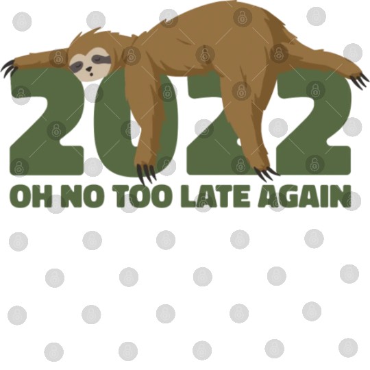 Sleeping Sloth Newyear Digital Files