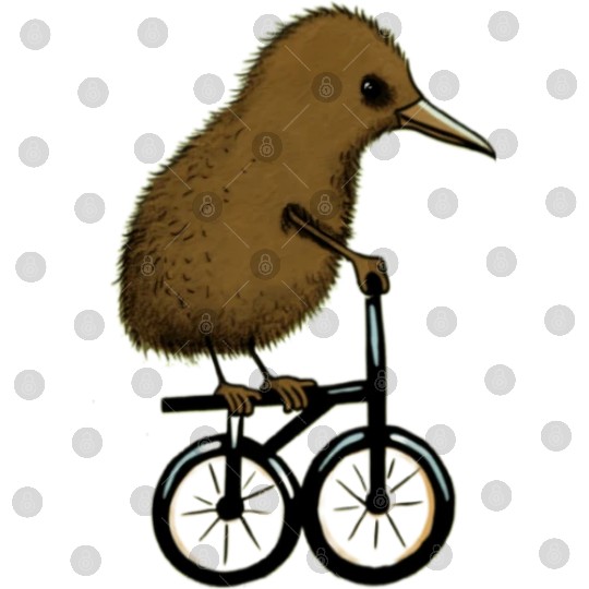 Kiwi Bird On Cycle Digital Files