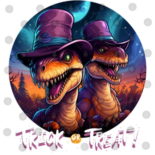 Halloween Dinosaur Velociraptor Trick or Treat Digital Files