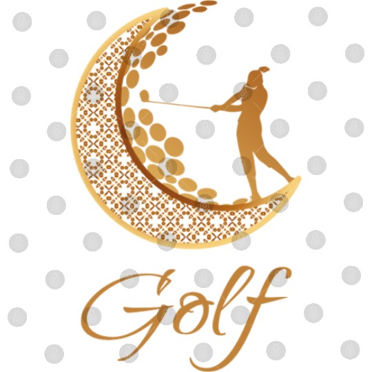 Golf In Gold Moon Digital Files