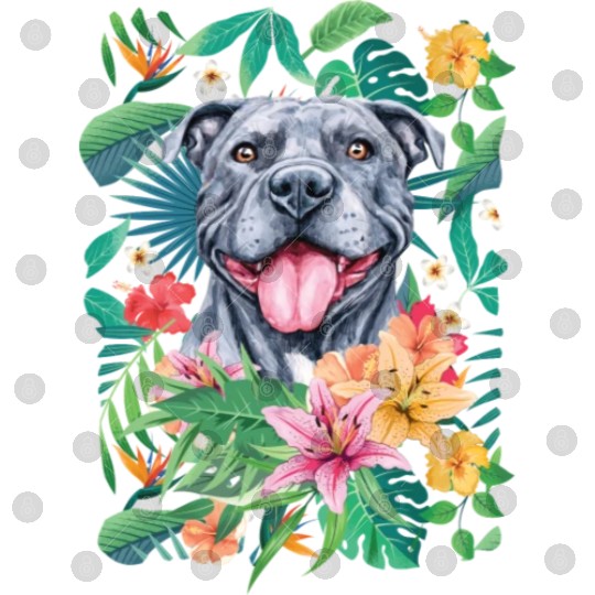 Tropical Gray Pit Bull Pitbull Digital Files