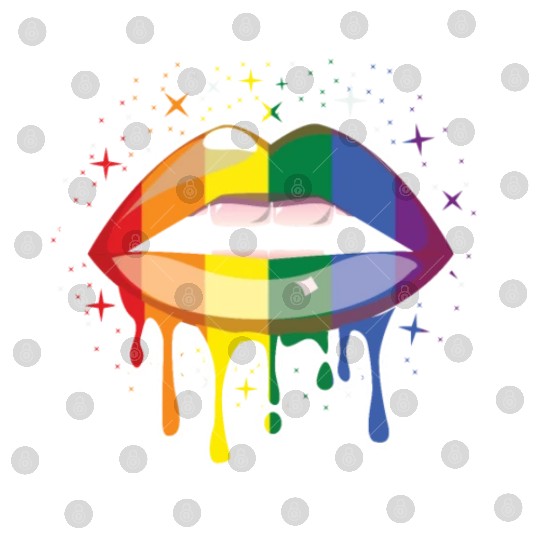 Pride Lips Gay LGBTQ Rainbow LGBT Pride Month Digital Files