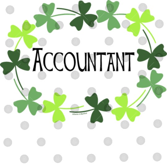 Accountant Green Shamrock Oval Digital Files