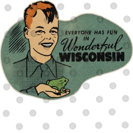 Vintage Wisconsin Tourist Frog Weird Kid Digital Files