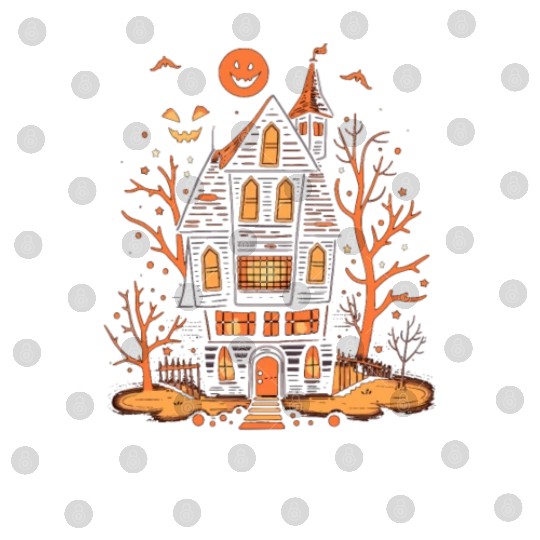 Haunted House Halloween Digital Files, Spooky Mansion