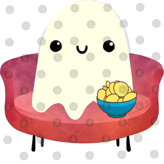 Couch Potato Ghost With Potato Chips Digital Files