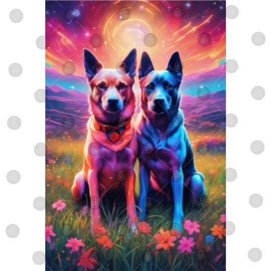 two dogs portrait lushill style artgerm and james Digital Files