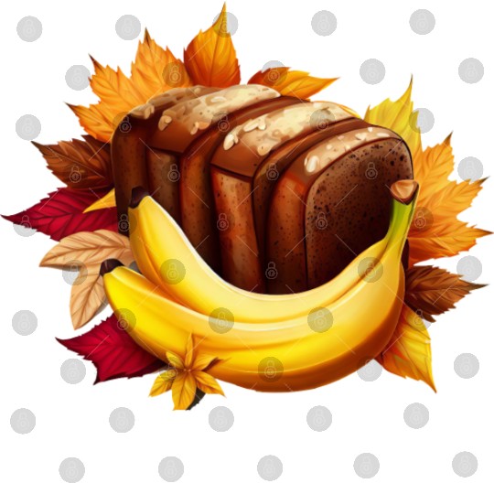 Autumnal Banana Bread: Delight Amidst Colorful Lea Digital Files