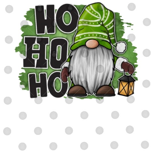 Ho Ho Ho Green Gnome Christmas Xmas Holiday Santa Digital Files
