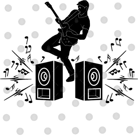 Guitar player with electric guitar Digital Files