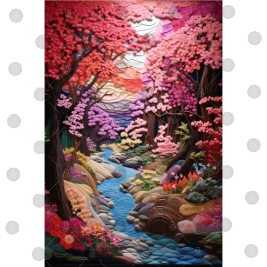 Multi-color Zen Garden river - Japanese Digital Files