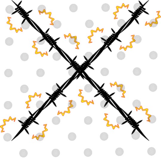 Electric fence barbed wire cross Digital Files