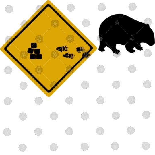 Wombat Poop Cubes Road Sign Digital Files