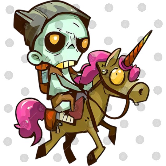 Zombie on unicorn Digital Files