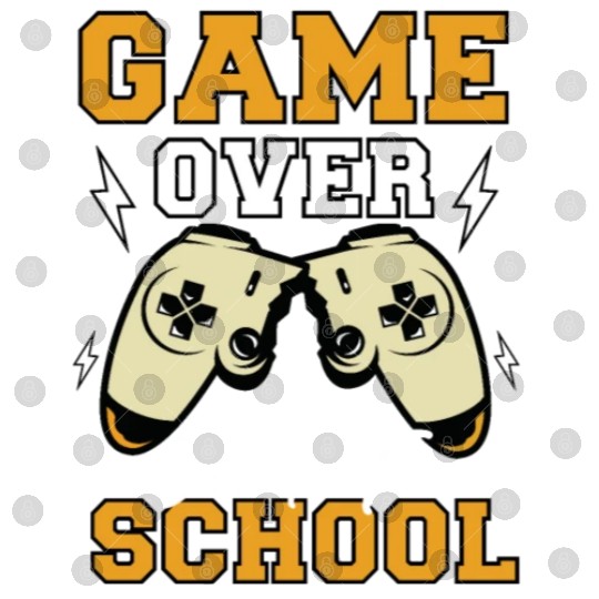 Back To School Game Over First Day Of School Funny Digital Files
