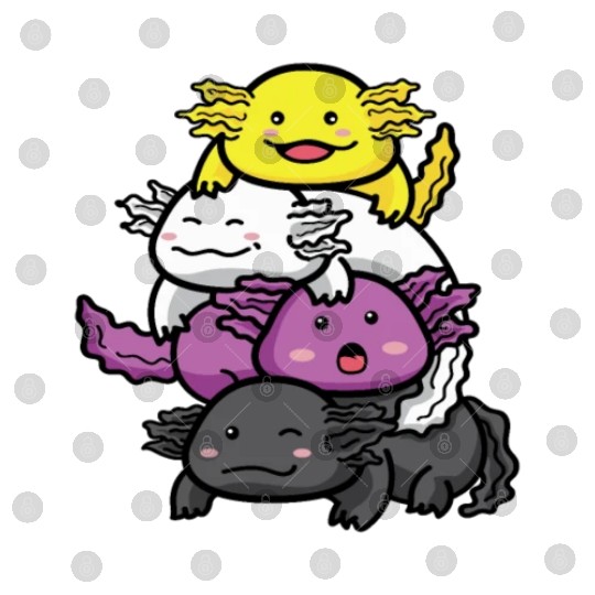 Axolotl Nonbinary Flag Kawaii Digital Files