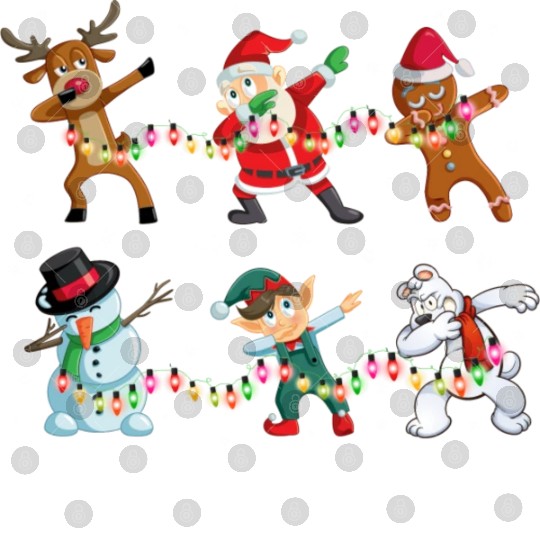 Funny Dabbing Santa And Friends Digital Files Christmas