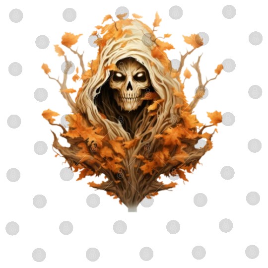 Halloween Autumn with Skull Tree and Grim Reaper Digital Files